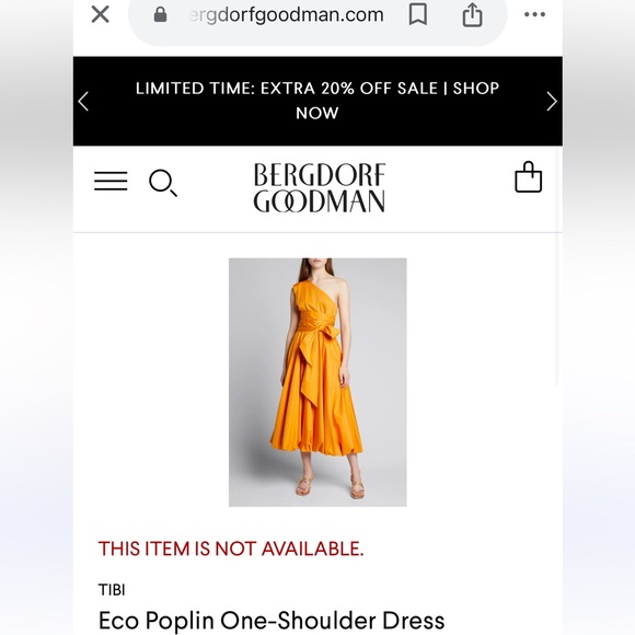 Tibi One-Shoulder Eco Poplin Midi Dress - Picture 2 of 4